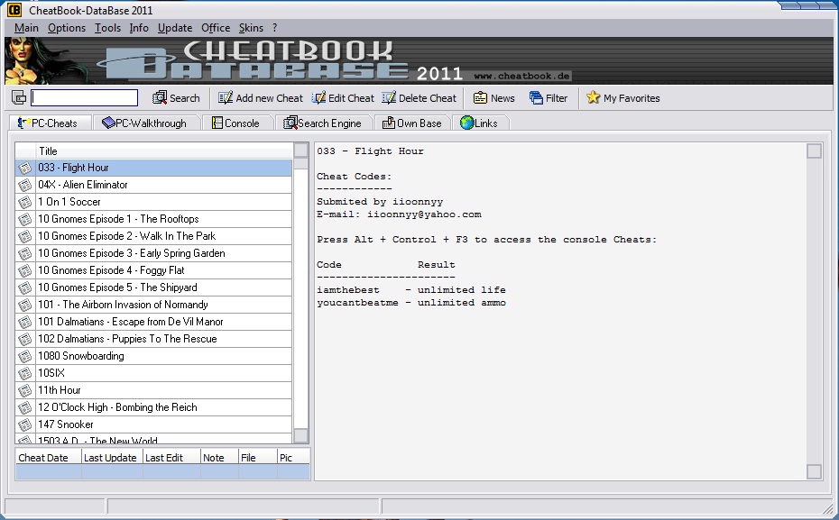 Main db. Cheatbook database 2009. Cheatbook database на русском. Cheatbook.